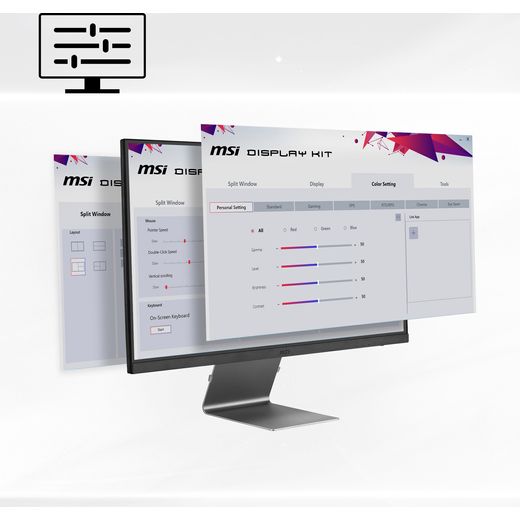 MSI 4K Ultra HD 27" 60Hz Monitor - Grey - Annotation - Screen adjustment shot